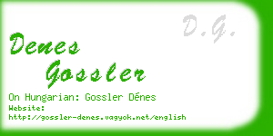 denes gossler business card